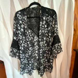 Hottopic Day of the Dead/Sugar Skull Gothic Kimono